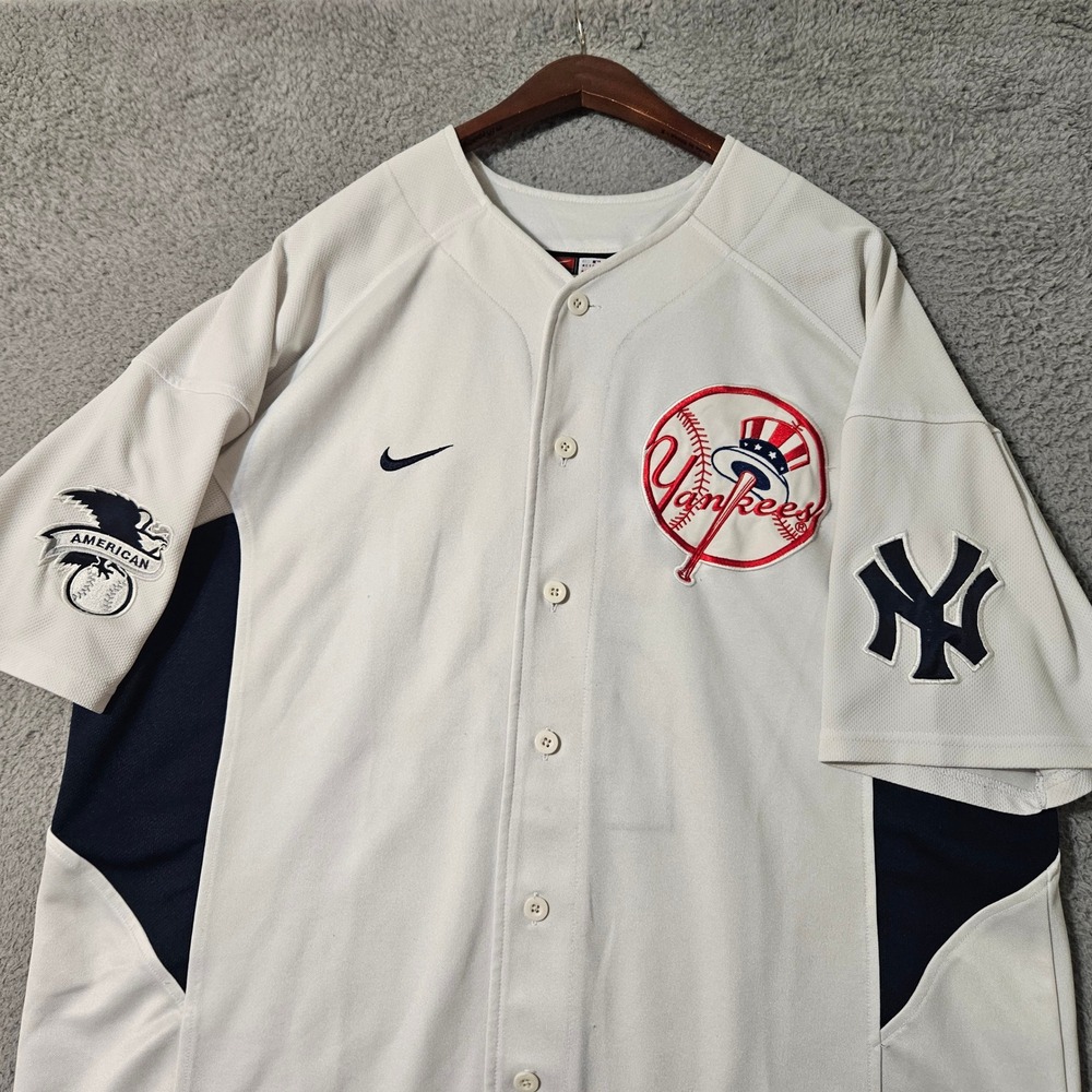 Vintage Nike Authentic Derek Jeter #2 New York Yankees Jersey Mens Large White - Picture 3 of 15